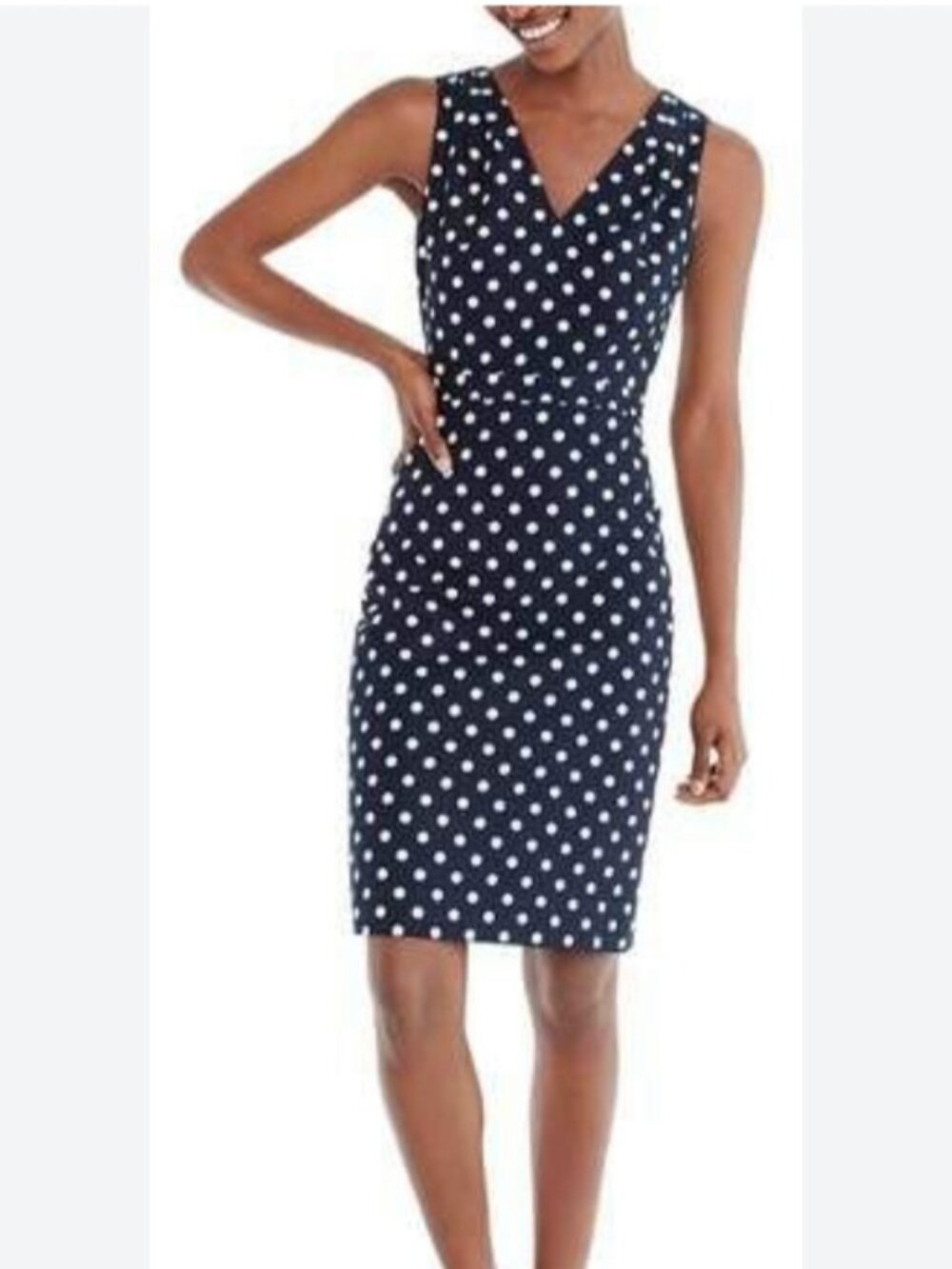 J.Crew  a navy- blue sleeveless V-neck dress , Size 10